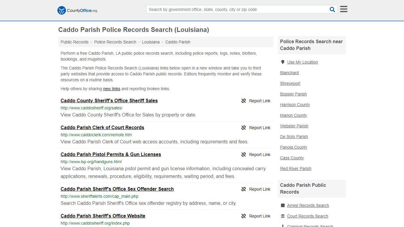 Police Records Search - Caddo Parish, LA (Accidents & Arrest Records)