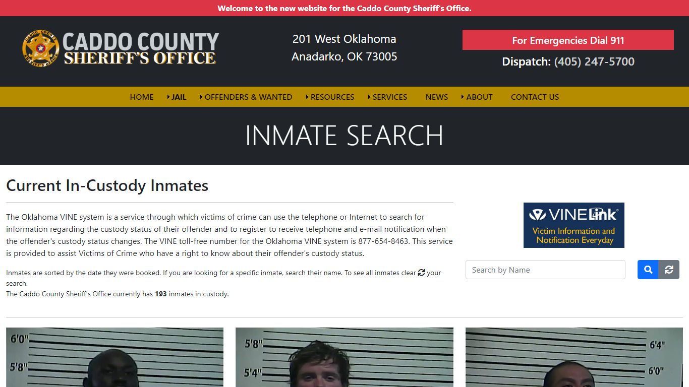 Inmate Search - Caddo County Sheriff's Office